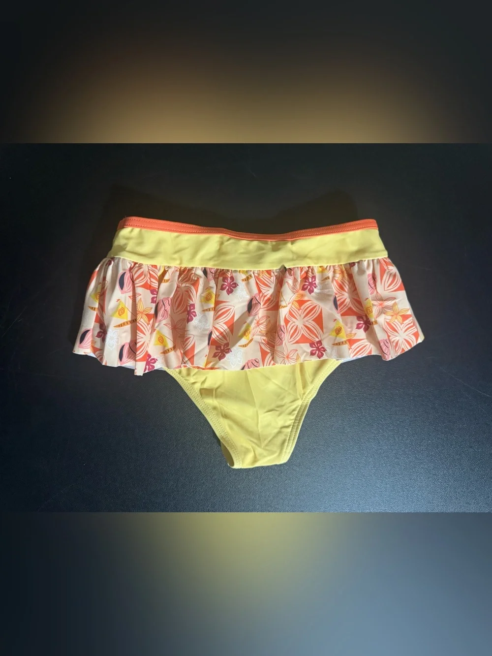 PatPat, Disney Moana and Pua, Girl’s 5Y/6Y, two-piece yellow & orange swimsuit.